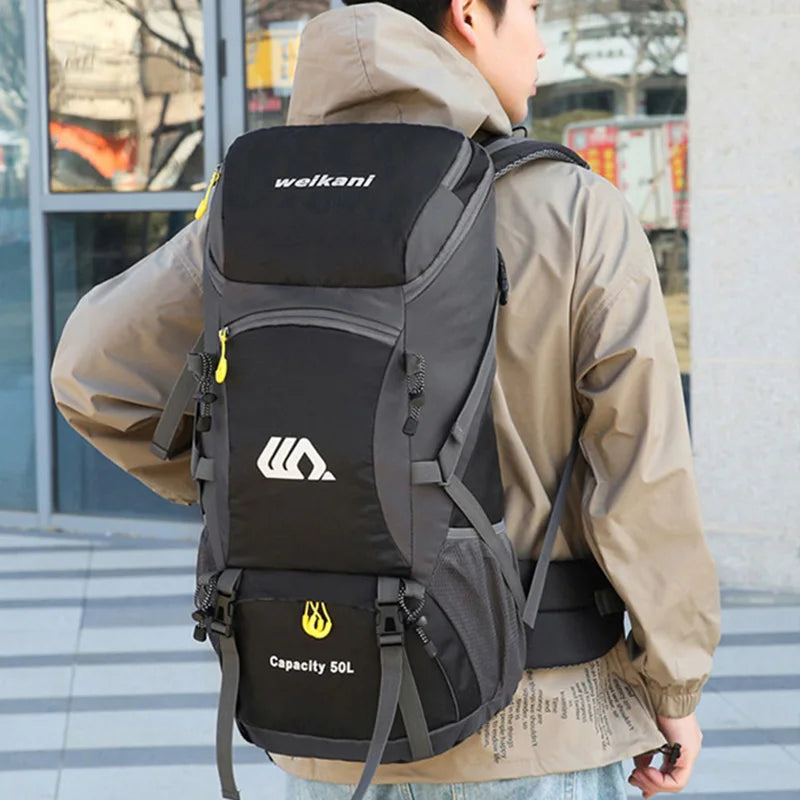 50L Travel Backpack | Waterproof Hiking Camping Rucksack for Men, Large Outdoor Climbing & Mountaineering Bag